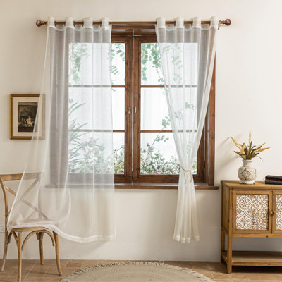 Light Filtering Polyester Back Tab Curtains Panel(Set of 2)