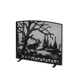 Moose Creek Arched 1 Panel Steel Fireplace Screen