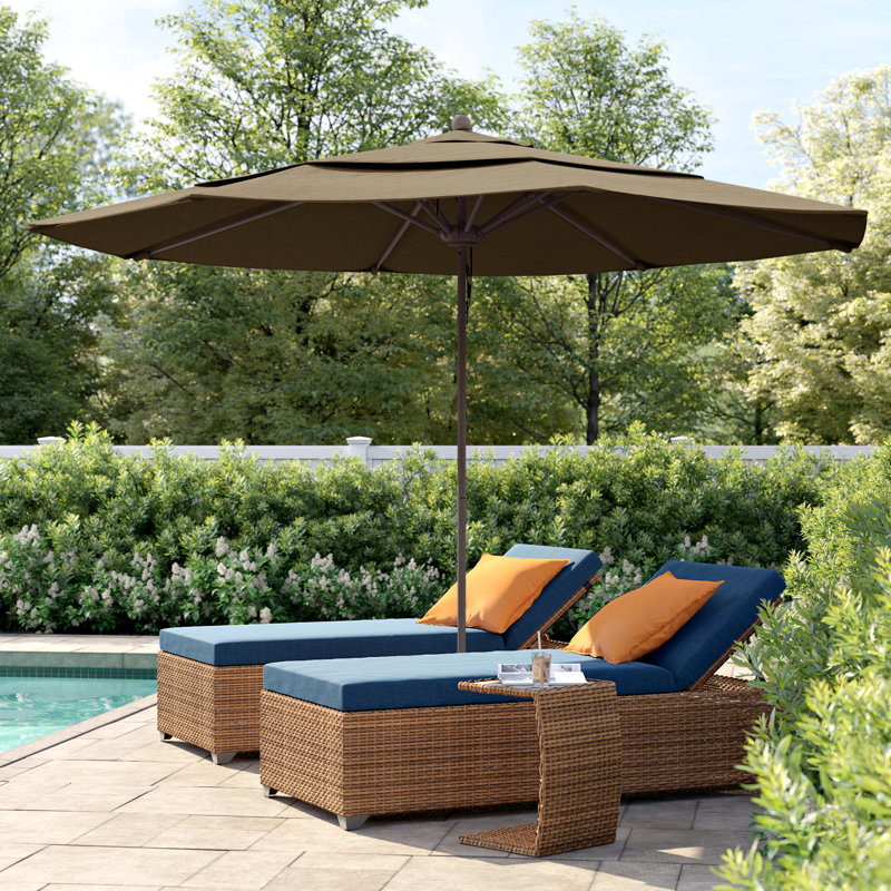 Parasol de marché 11 pi Hibo, Toile Sunbrella® beige chiné