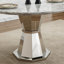 Table de salle à manger ronde en faux marbre, design moderne et élégant pour la cuisine et la salle à manger, ultrabrillante et durable