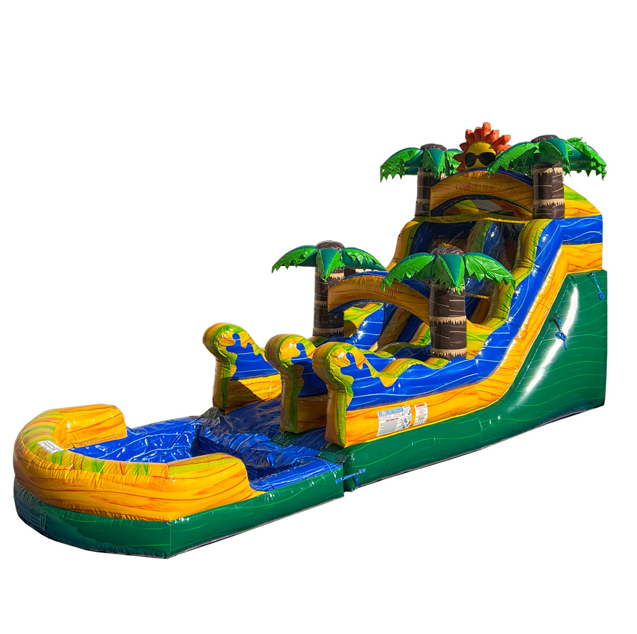 Jingo Jump 15 Ft X 30 Ft Inflatable Water Slide With Air Blower Wayfair 9600