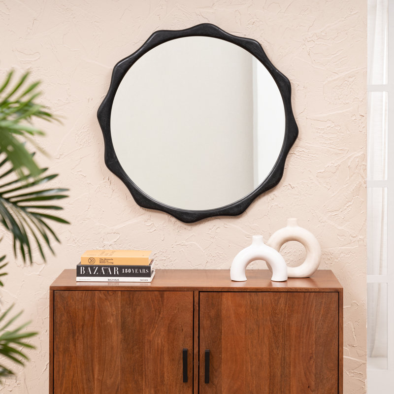 Eastham Solid Wood Accent Wall Mirror, Black