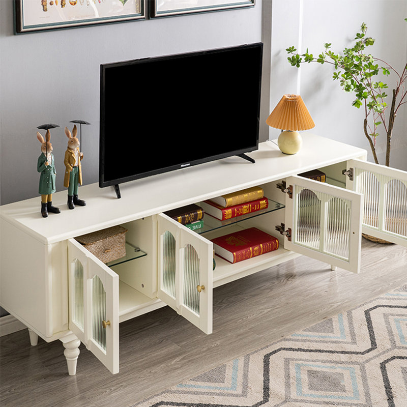 French style white TV cabinet, 70.87"