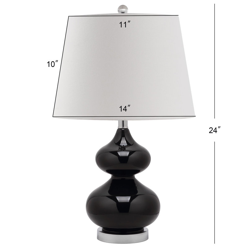 Courtney Glass Table Lamp, Black