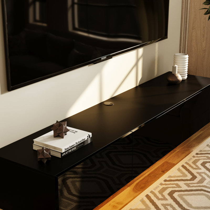 Jonelle Floating TV Stand for TVs up to 70", Black