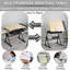 Bureau de dessin réglable, 2 tiroirs, bois, école de bureau à domicile, tabouret inclus