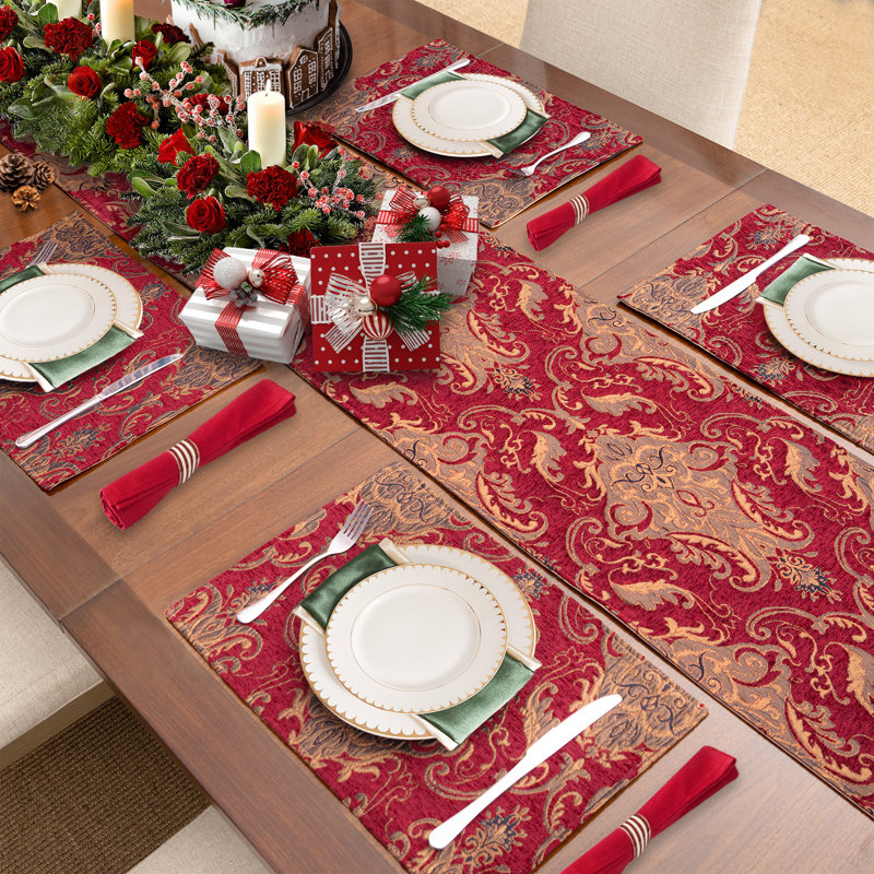 Chemin de table Damask Christmas, L 90 po