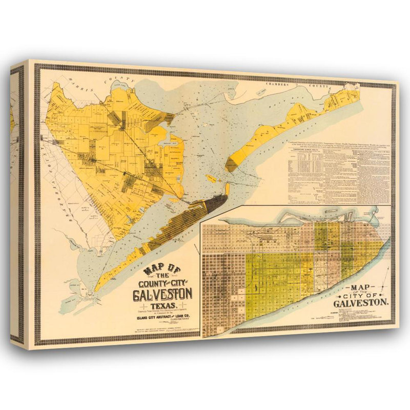 Carte du comté et de la ville de Galveston, Texas, 1891