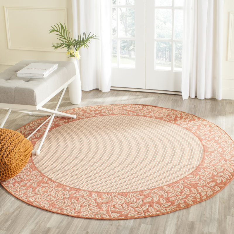 Herefordshire Performance Floral Indoor/Outdoor Area Rug, Round 5'3"