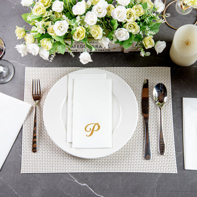 Restaurantware Premium Air-Laid Napkins 2000 Count 15.75 x 15.75 In Absorbent Luxury Paper Elegant Biodegradable Disposable Napkins Gold For Formal Dinner Parties