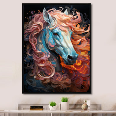 Crinière de cheval colorée sur toile