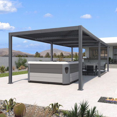 PURPLE LEAF Louvered Pergola 11' x 28' Aluminum Outdoor Pergola