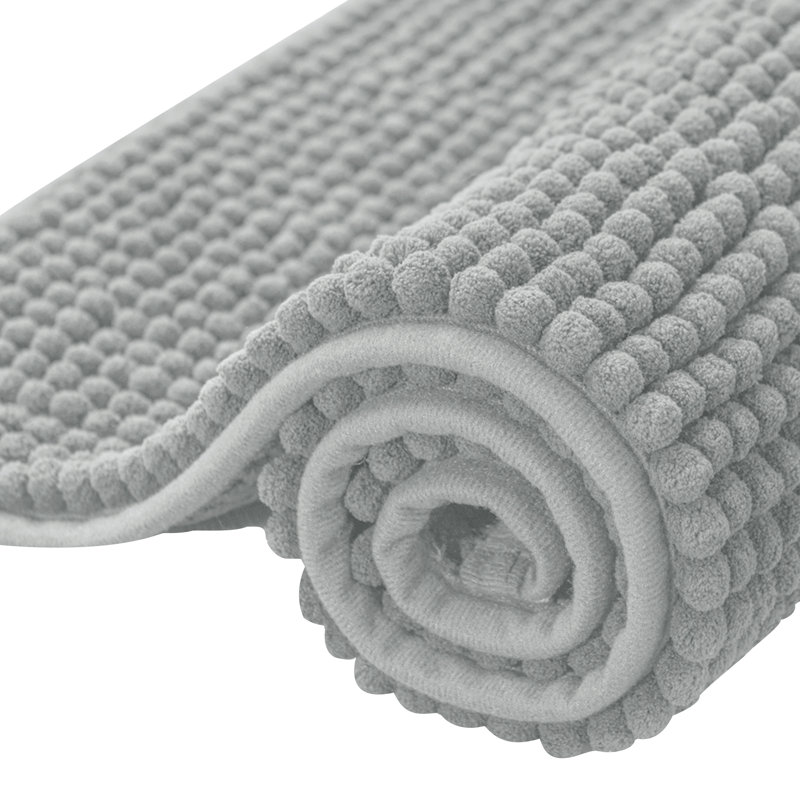 Super Soft  Absorbent Non-Slipping Bath Rug, Light Gray, 32" L x 20" W