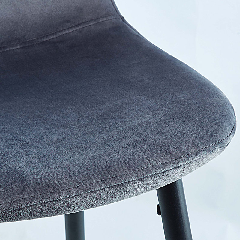 Ensemble de 2 tabourets de bar en velours avec dossier et pieds en métal robustes