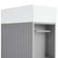 Meuble-lavabo moderne gris 18,6 po avec armoire et lavabo en céramique, meuble-lavabo à tablettes pliable-130629189