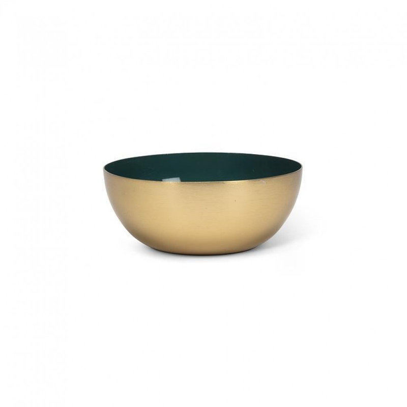 Mini Enamel Bowl, Gold/Teal