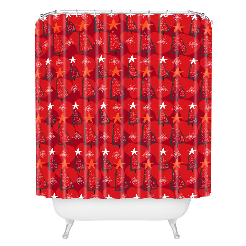 Rideau de douche simple christmas trees