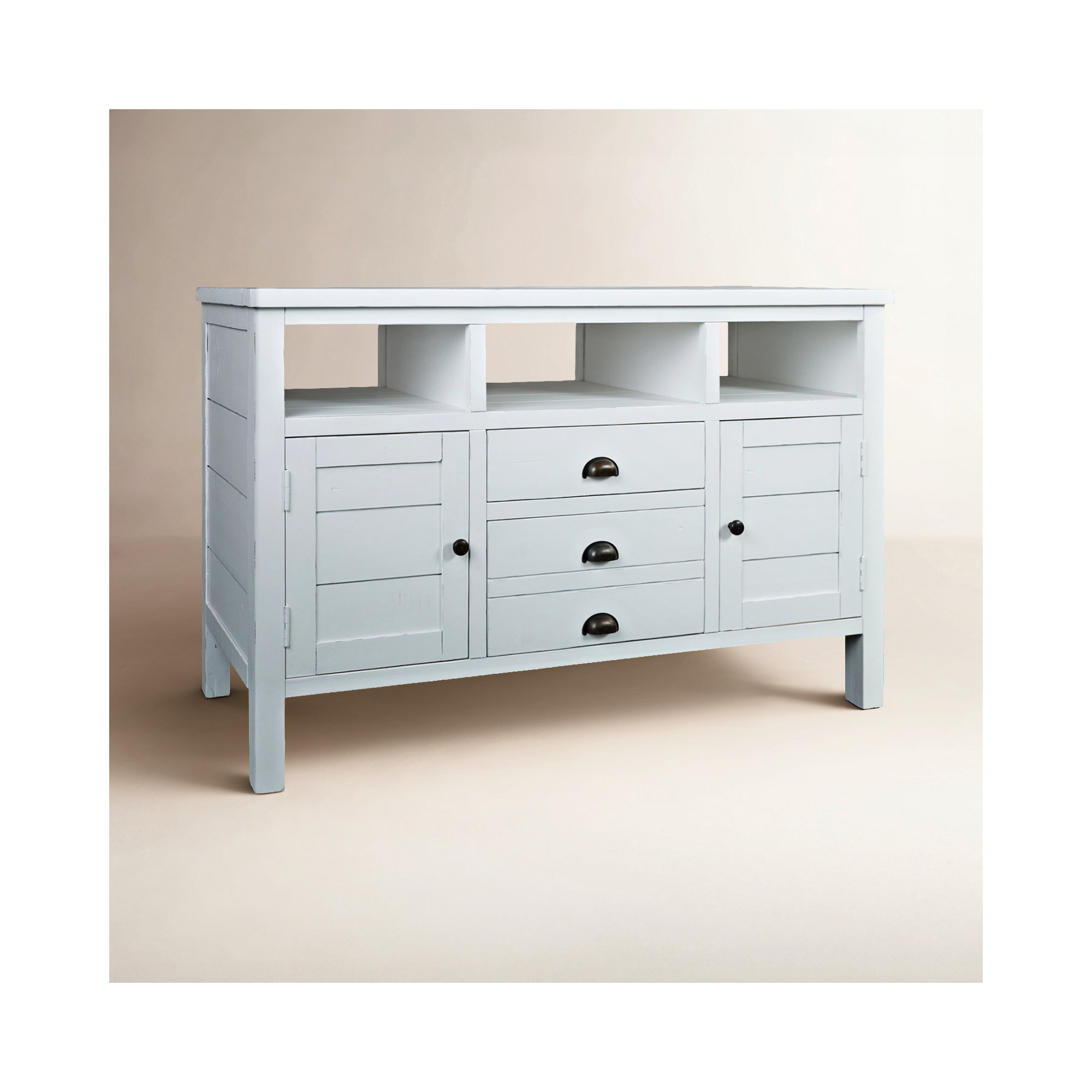 Castile Media Console, Weathered White, 50"