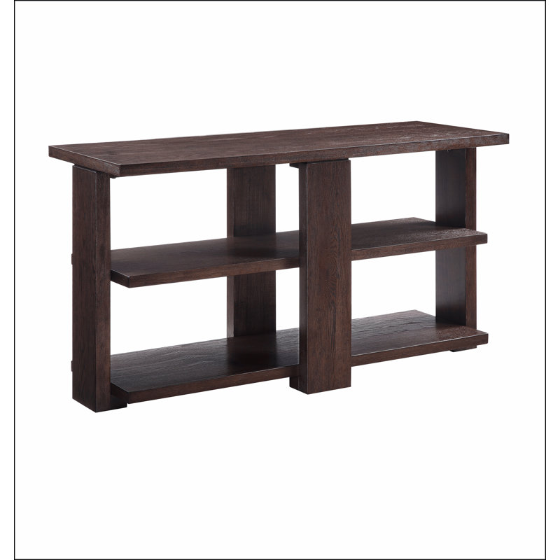 Walnut Sofa Table with 2-Shelf