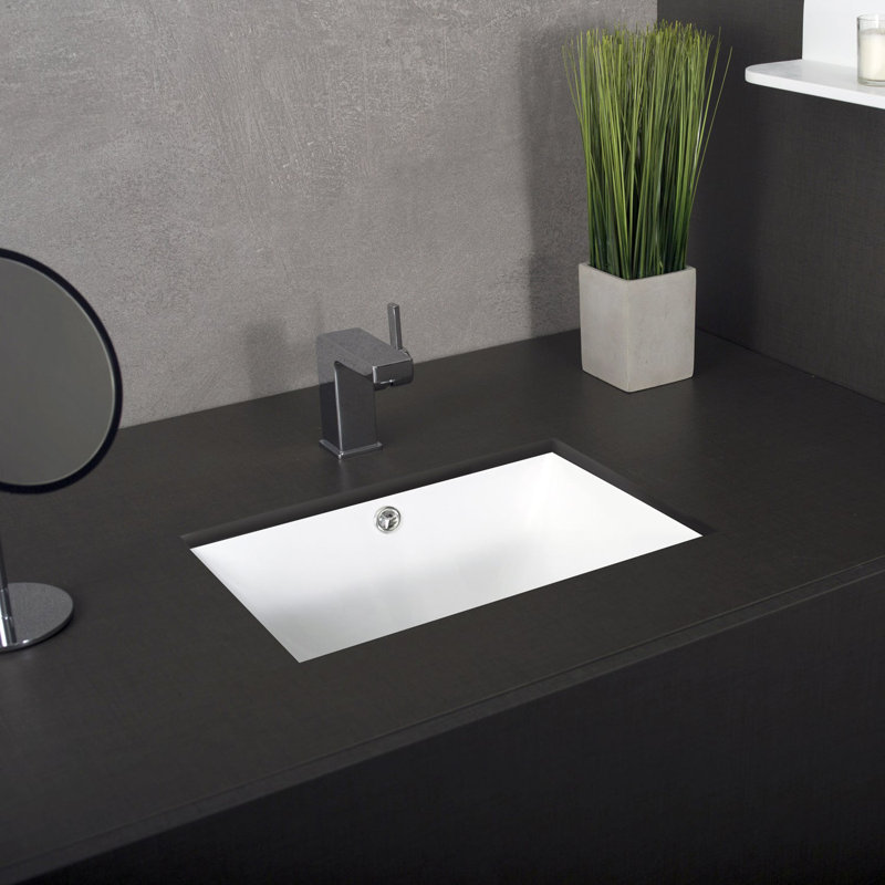DAX 13.75'' Rectangular Bathroom Sink, White
