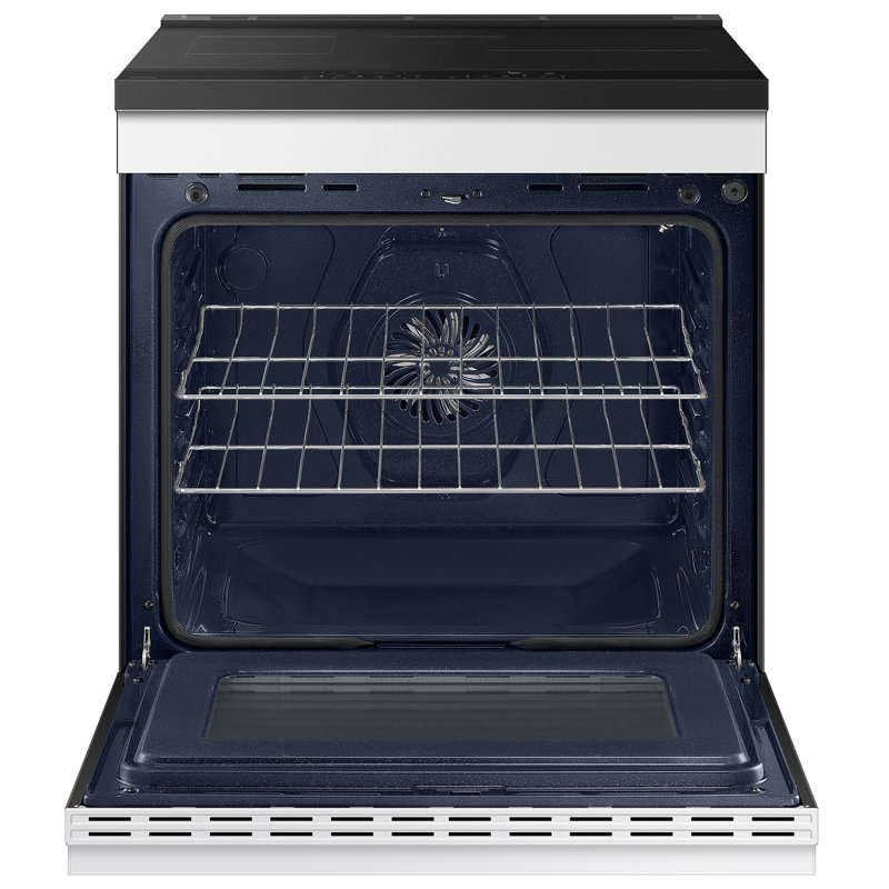 Samsung Bespoke Smart Slide-In Induction Range 6.3 cu. ft. with Ambient Edge Lighting, White Glass
