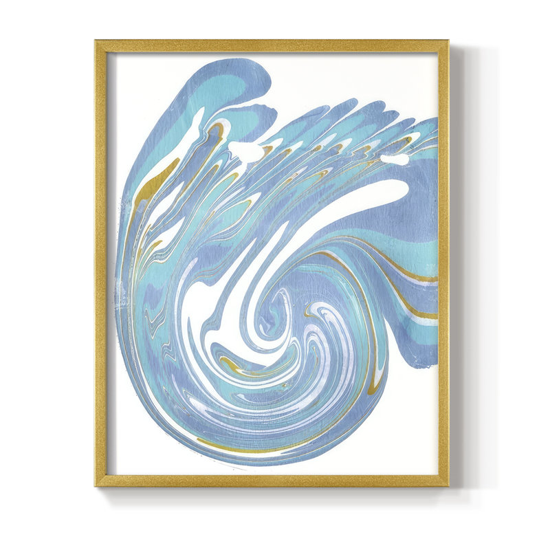 Galaxie III, reproduction encadrée - bois massif, H 15 po x l 12 po, Doré