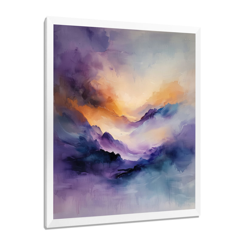Ghanim - art mural abstrait, H 20 po x l 12 po, Reproduction encadrée d'une seule photo, Blanc