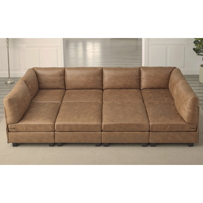 Faux Leather Modular Sectional