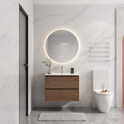 Wall-Mounted Bathroom Vanity With Ceramic Sink
