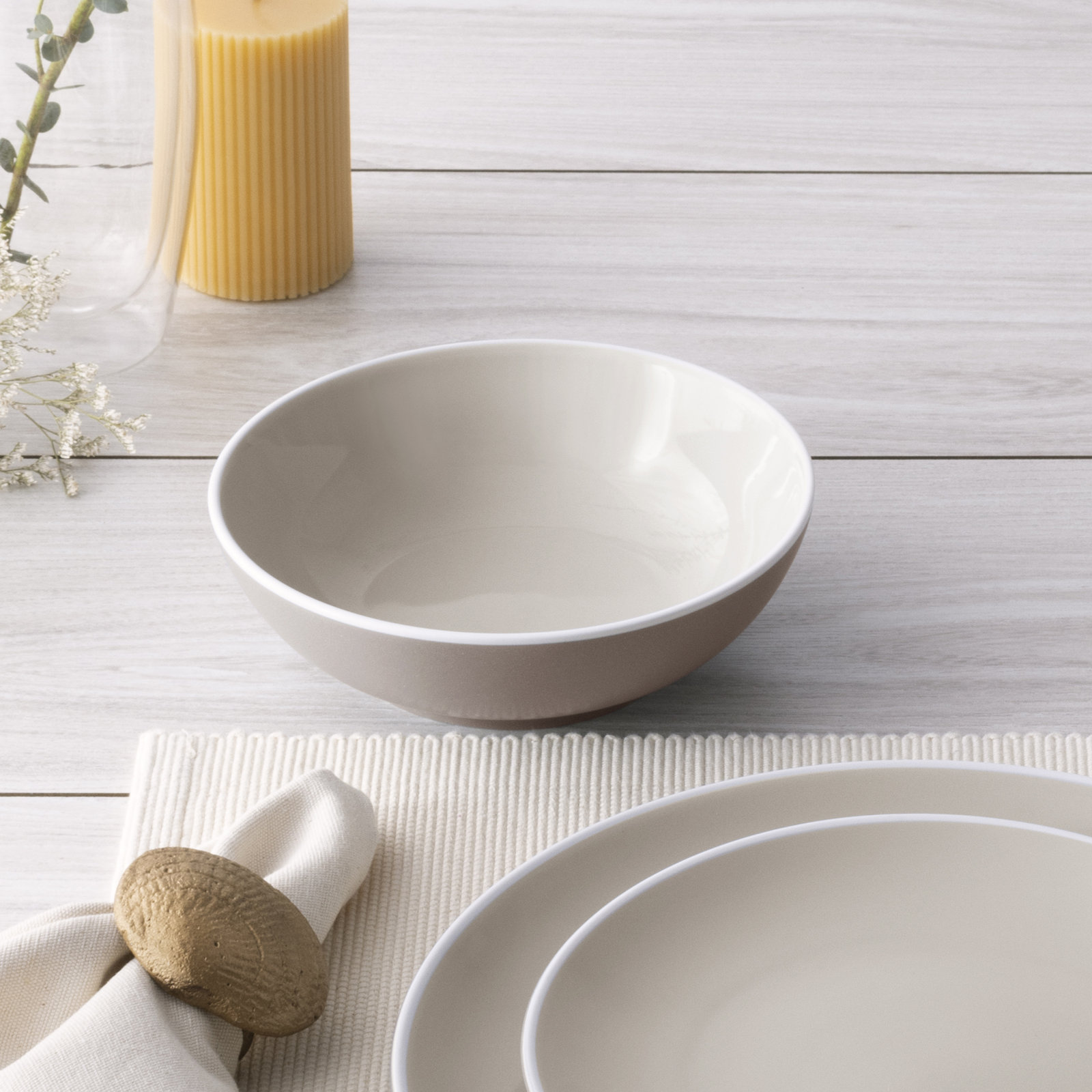Noritake ColorTrio Coupe 4-Piece Place Setting, Clay