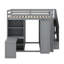 Lit mezzanine double avec garde-robe, bureau et tablettes-390012856