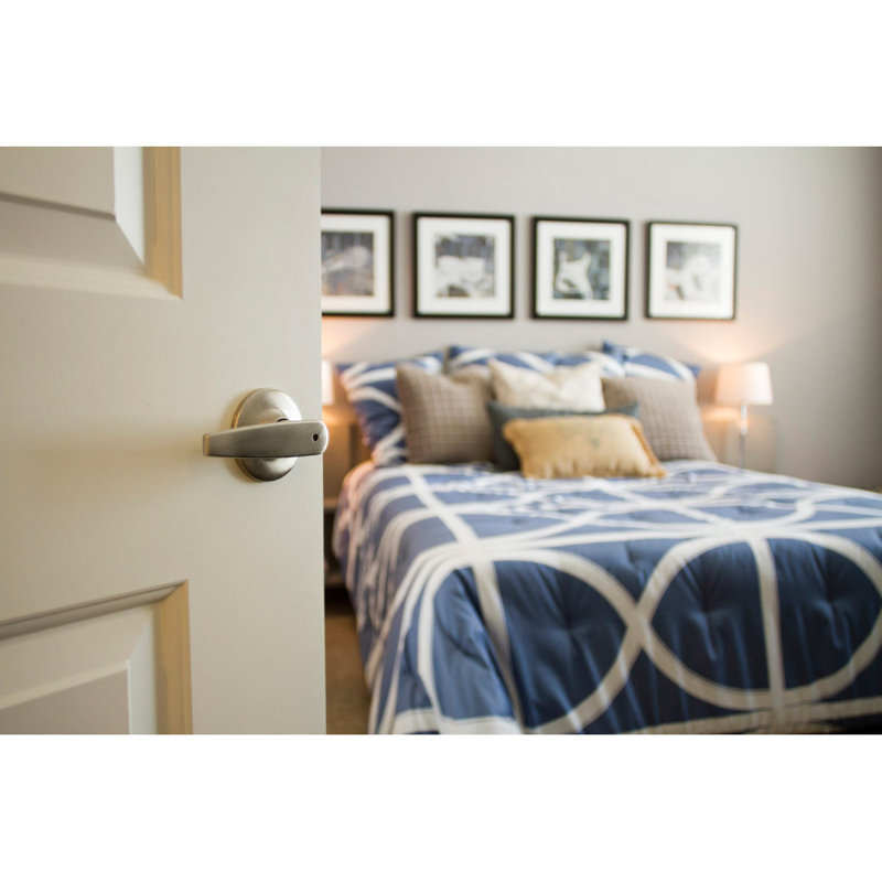 Delavan Privacy Door Lever, Satin Nickel