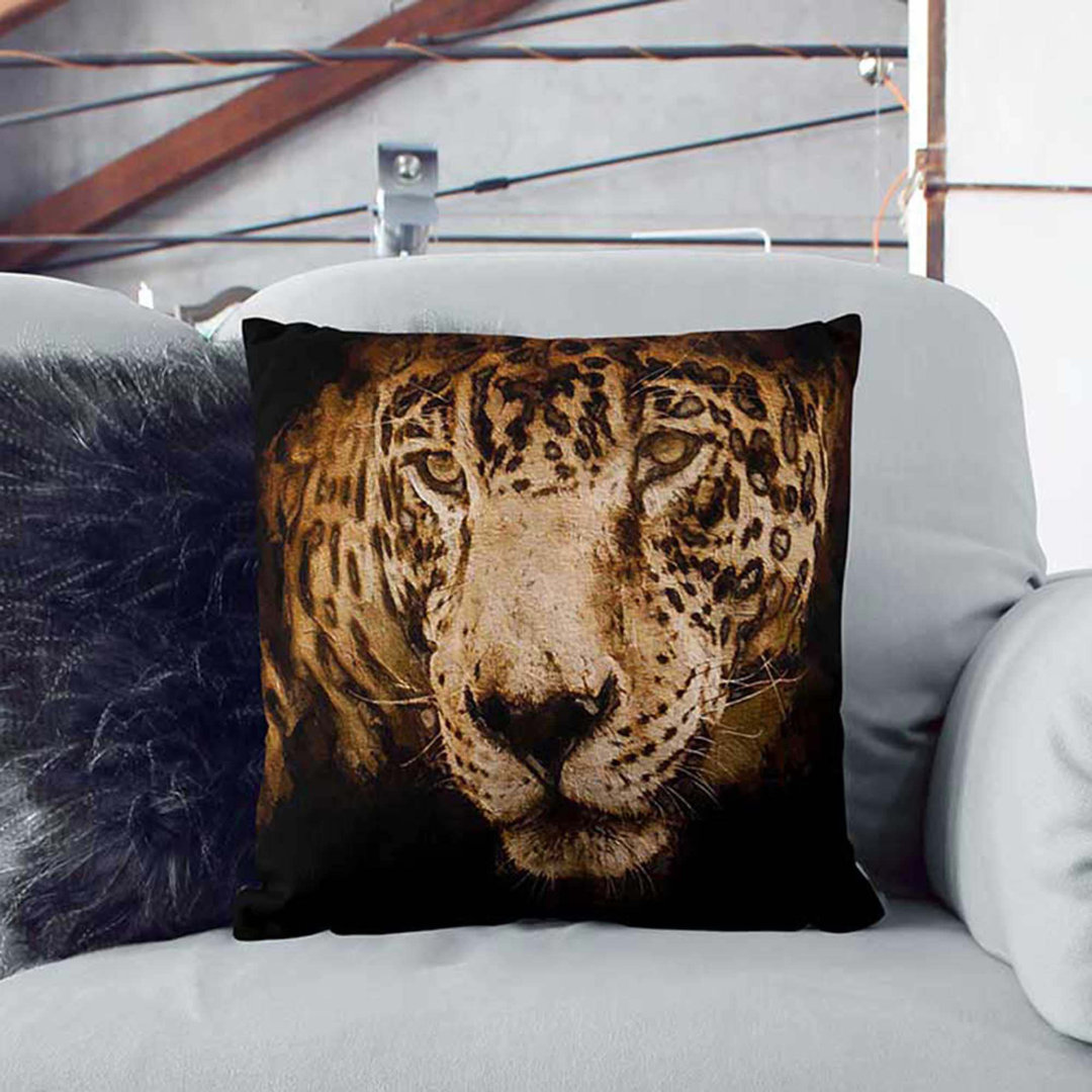 Jaguar Stalking Prey Cushion with Filling