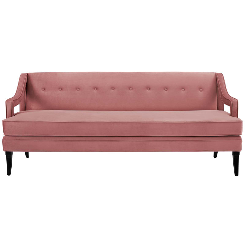 Modway Copper Grove Donji Button-tufted Upholstered Velvet Sofa, Dusty Rose