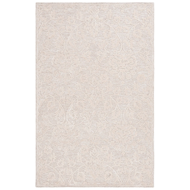 Tapis beige / ivoire Glamour 551, Carré 6 pi