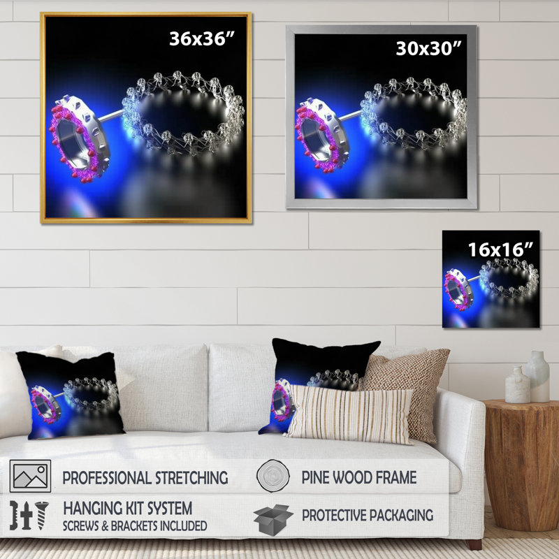 " Atomic Abstraction ", Gold Single Picture Framed, 30" H x 30" W x 1" D
