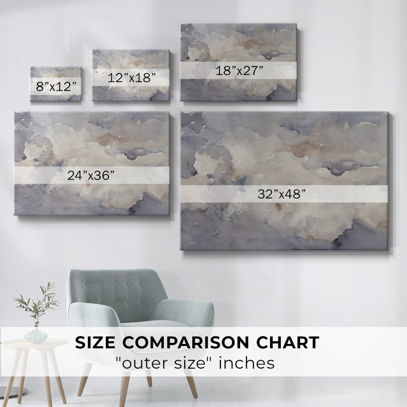 Clouds in Neutral II-Gallery Wrapped Canvas, 12" H x 18" W