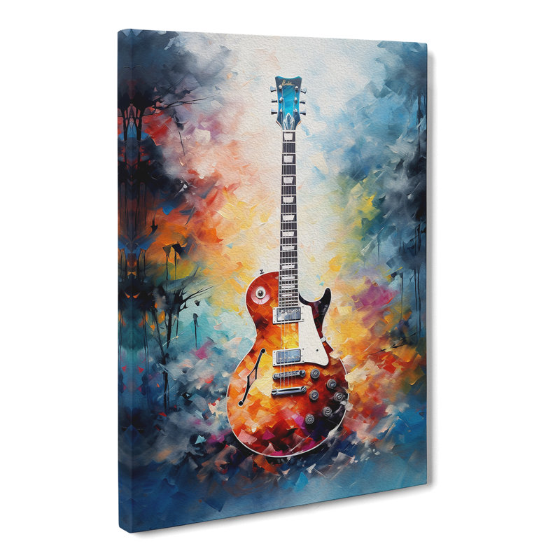Electric Guitar Impressionism - Wrapped Canvas, 50cm H x 35cm W x 3cm D