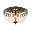 Vintage 3-Light Faceted Crystal Bowl Flush Mount Ceiling Light