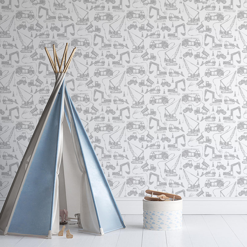Rouleau de papier peint métallique L 10 pi x l 24 po Kathleen, gris