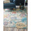 Tapis abstrait bleu / crème Higley-1269928176