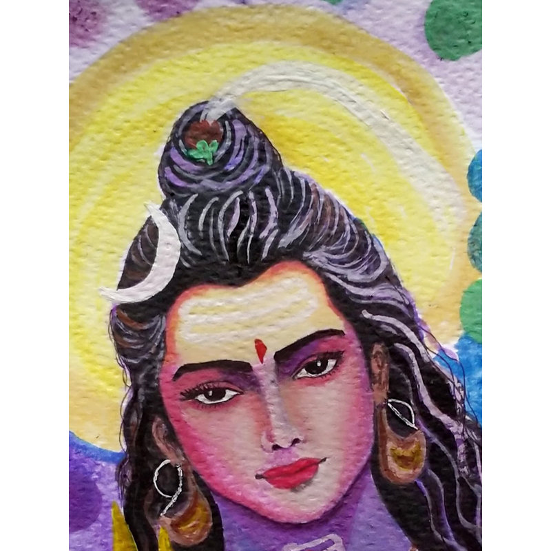Nilkanthe Shiva | Aquarelle sur papier | Par Sakshi Thakur