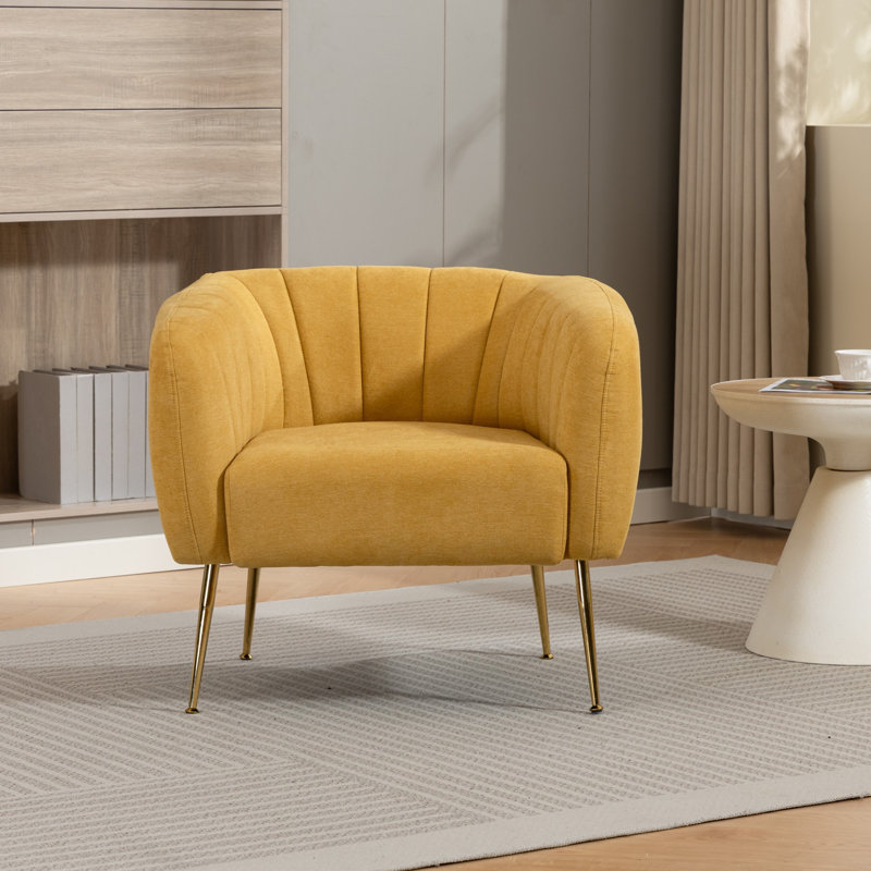 Upholstered Armchair, Yellow