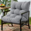 Ebern Designs Outdoor Long Bench Solid Color Seat Cushion