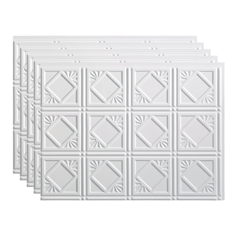 Ensemble de dosseret décoratif en vinyle de style traditionnel 4, Blanc mat