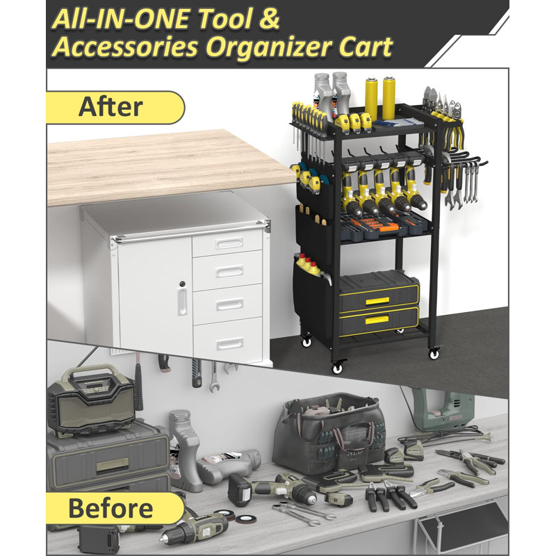 Mechanic Utility Cart For Workbench & Outdoors Working, Gift For Men Dad