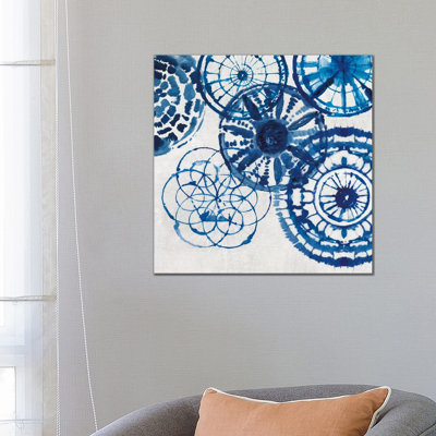 Shibori Rings II 1 Piece Wrapped Canvas Wall Art