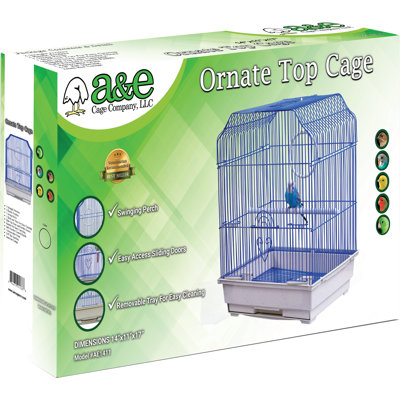 Chalissa 14"-11" Ornate Top Cage In Colour Retail Box- White