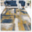 Tapis à poils longs bleu / or-931262175