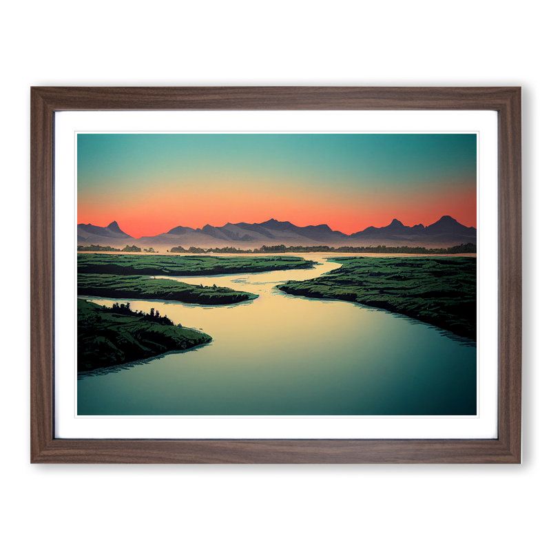 Mountain River Vol.5 - Framed Print, 46cm H x 64cm W x 2cm D, Walnut Framed